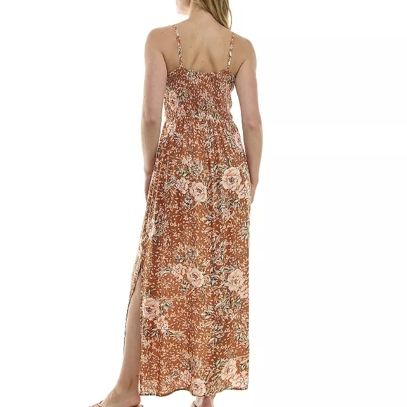 Lily Rose Strapless Floral Dress in Orange and Pink Sise XL - Picture 2 of 9